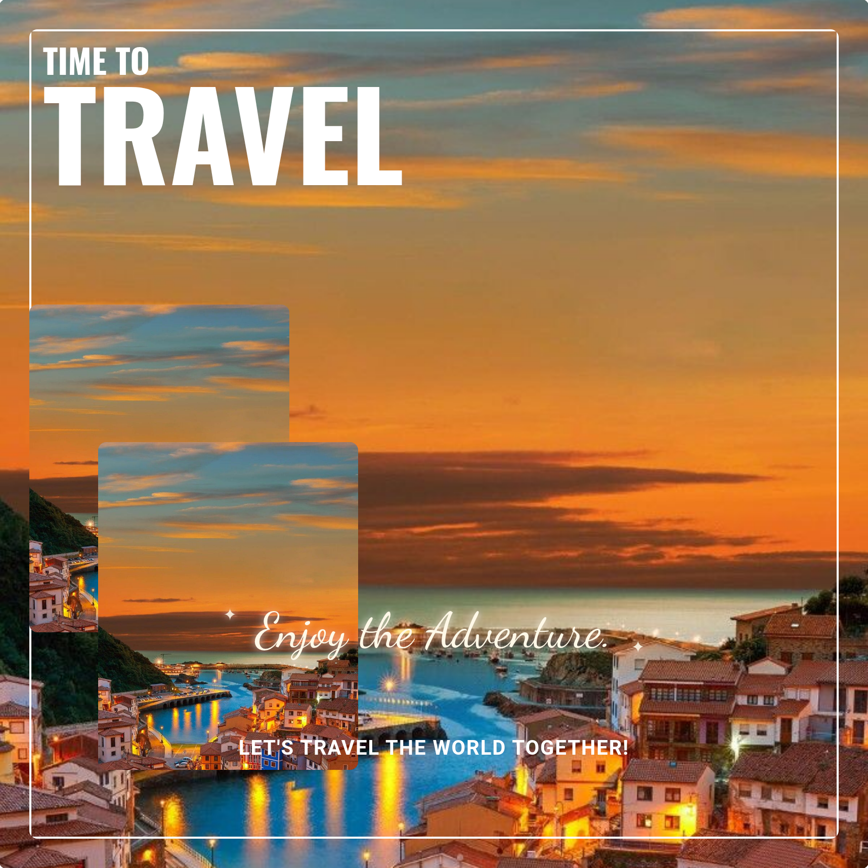 Square Realistic Travel Elegant Style Poster
