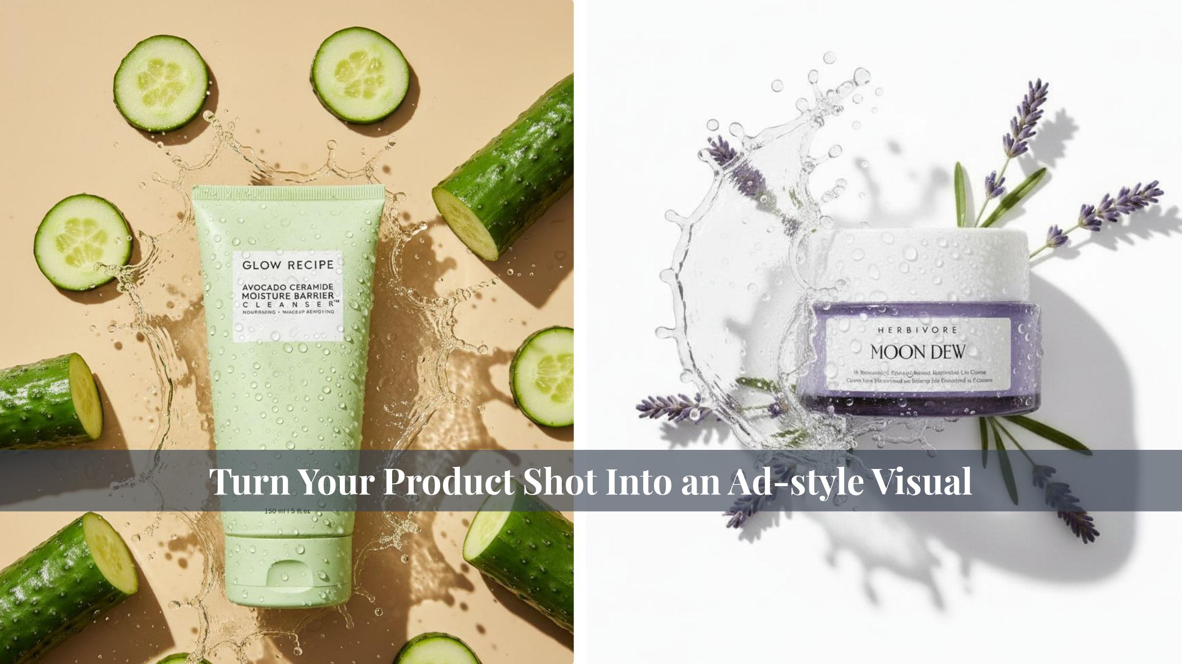 Editable skincare campaign visual on the Flato canvas